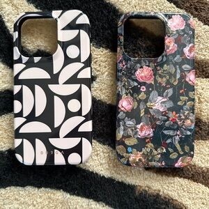 Black and Floral Phone Case Set